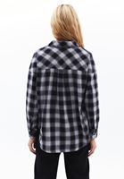 Women Black Oversize Plaid Shirt