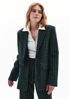 Women Mixed Boyfriend Plaided Blazer