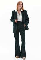 Women Mixed Boyfriend Plaided Blazer