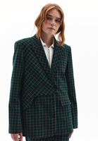 Women Mixed Boyfriend Plaided Blazer