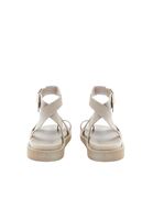 Women Beige Sandals with Buckle Detail