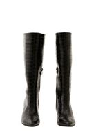 Women Black Knee-high Boots with Heels