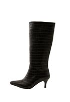 Women Black Knee-high Boots with Heels