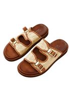 Women Brown Sandals with Buckle Detail