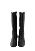 Women Black Heeled Knee High Boots