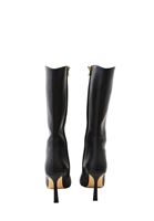 Women Black Heeled Knee High Boots