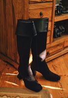 Women Black Suede Knee High Boots