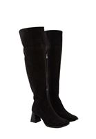 Women Black Suede Knee High Boots