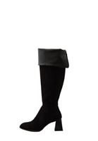 Women Black Suede Knee High Boots