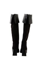 Women Black Suede Knee High Boots