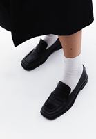 Women Black Vegan Leather Loafer