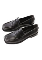 Women Black Vegan Leather Loafer