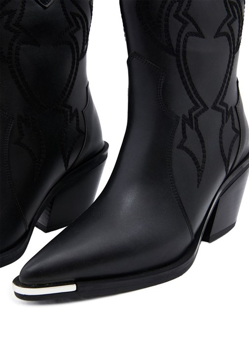 Black Embroidered Cowboy Boots Online Shopping | OXXOSHOP
