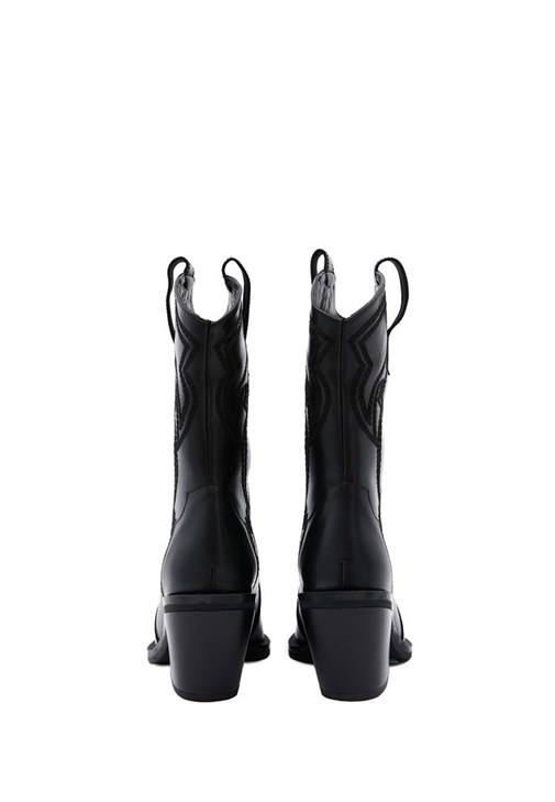 Black Embroidered Cowboy Boots Online Shopping | OXXOSHOP