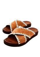 Women Brown Mules with Strap Details