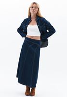 Women Navy Ultra High Rise Skirt with Asymmetrical Cut