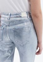 Bayan Mavi Orta Bel Wide-Leg Denim Pantolon