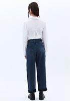 Women Blue Low Rise Boyfriend Pants