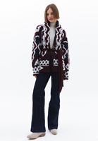 Women Mixed Jacquard Cardigan