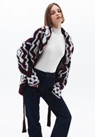 Women Mixed Jacquard Cardigan