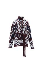 Women Mixed Jacquard Cardigan