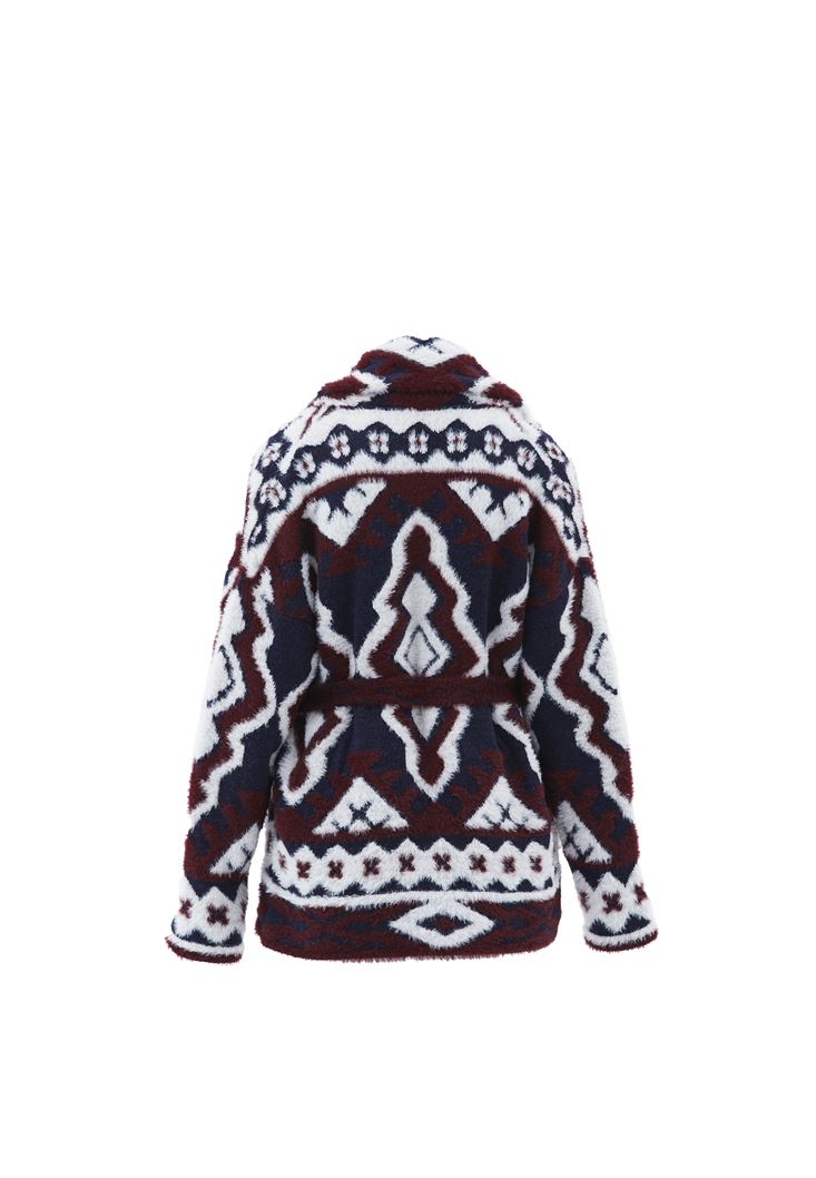 Women Mixed Jacquard Cardigan