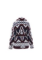 Women Mixed Jacquard Cardigan