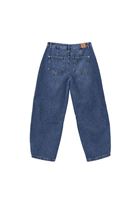 Women Blue Mid Rise Barrel Fit Denim Pants