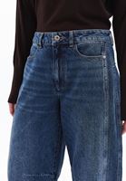 Women Blue Mid Rise Barrel Fit Denim Pants