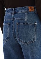 Women Blue Mid Rise Barrel Fit Denim Pants