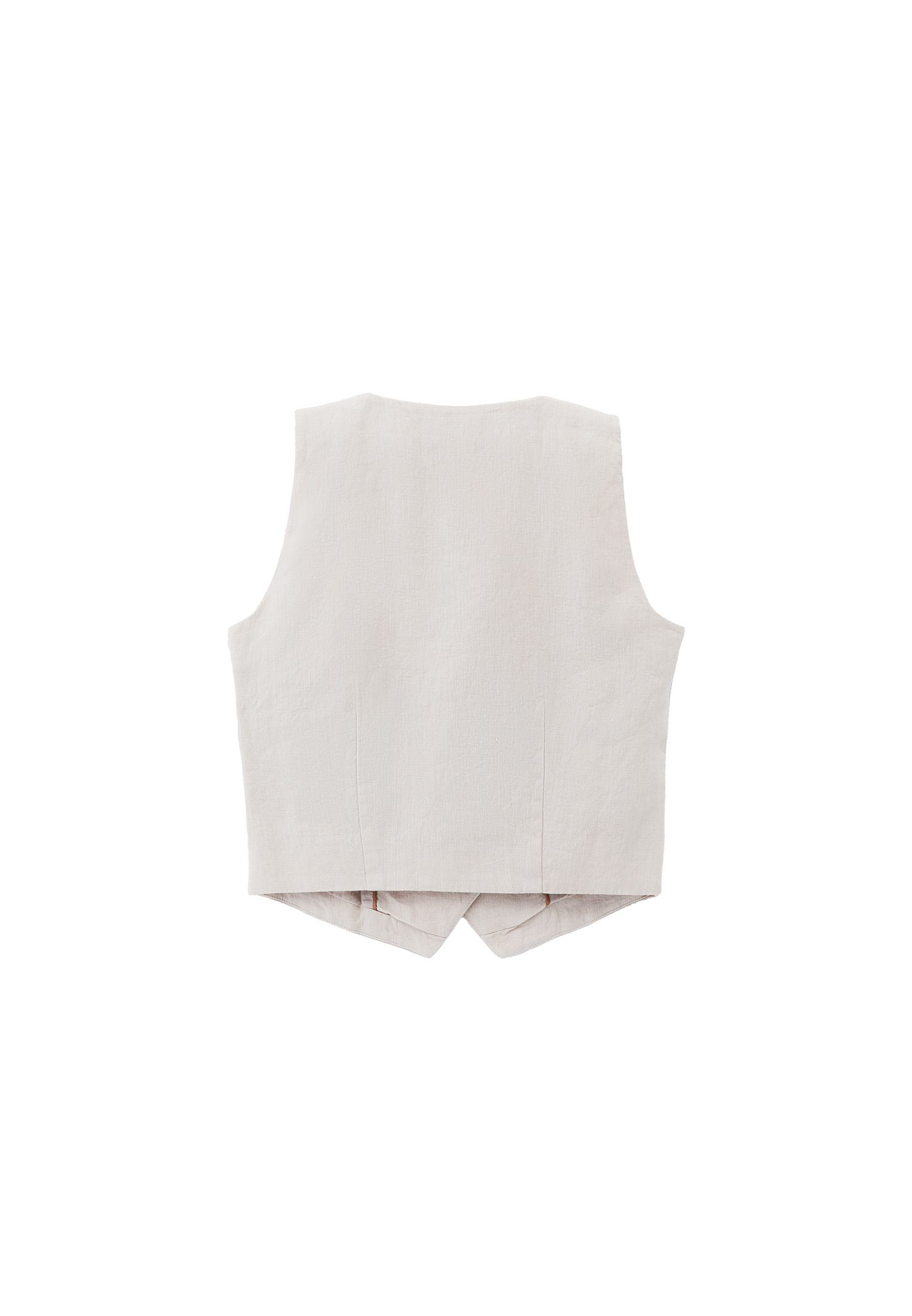 Bej  Keten Crop Yelek 24KOX-KETVESTYAK | OXXO
