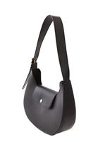 Women Black Baguette Bag with Buckle Detail