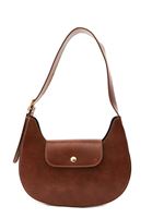 Women Brown Baguette Bag with Buckle Detail