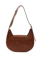 Women Brown Baguette Bag with Buckle Detail