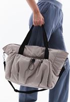 Women Beige Tote Bag with Strap Detail