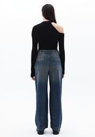 Women Blue Mid Rise Baggy Fit Pants