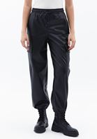 Women Black High Rise Vegan Jogger Pants