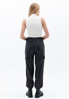 Women Black High Rise Vegan Jogger Pants