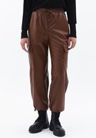 Women Brown High Rise Vegan Jogger Pants