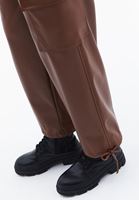 Women Brown High Rise Vegan Jogger Pants