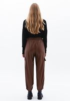 Women Brown High Rise Vegan Jogger Pants