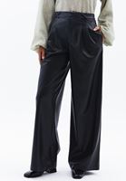 Women Black High Rise Vegan Leather Pants