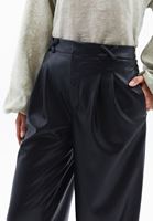 Women Black High Rise Vegan Leather Pants