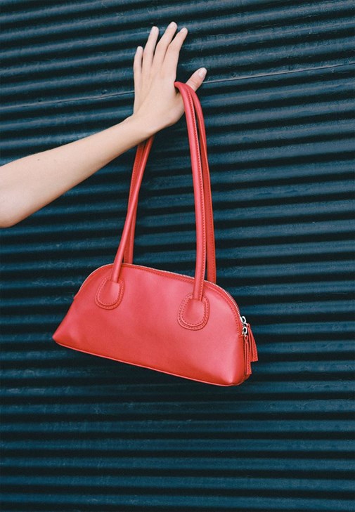 Red Baguette Bag with Long Strap Online Shopping | OXXOSHOP