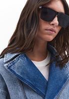 Women Blue Crop Denim Jacket