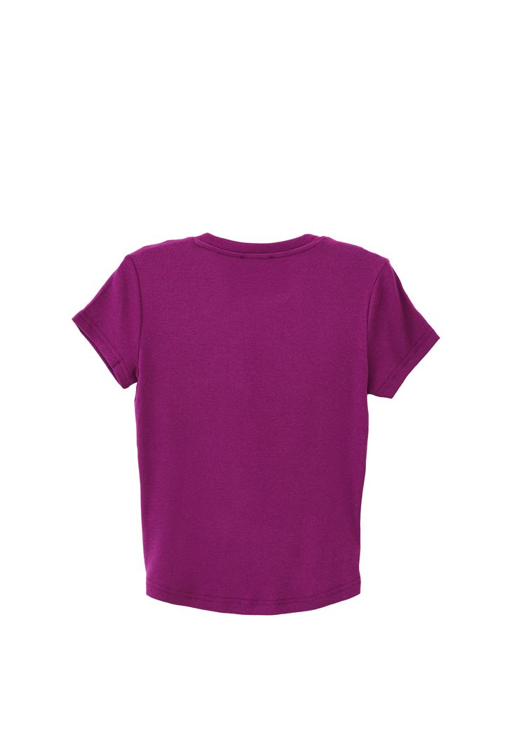 Women Purple Tshirt with Button Detail