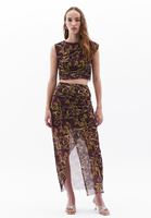 Bayan Çok Renkli Tül Detaylı Crop Top