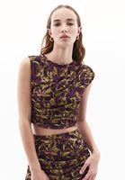 Bayan Çok Renkli Tül Detaylı Crop Top