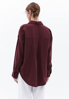 Bayan Bordo Oversize Gömlek ( MODAL )