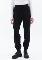 Women Black Mid Rise Jogger Pants